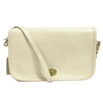 Coach Pre-owned Cross Body Bags, female, Beige, Size: ONE SIZE Pre-owned Glovetanned Leather Shoulder Bag