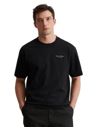 Marc O'Polo T-Shirt MARC OPOLO, Herren, Gr. L, schwarz, Single Jersey, Obermaterial: 100% Baumwolle, relaxed fit, Rundhals, Shirts T-Shirt, mit grossem R&uuml;ckenprin