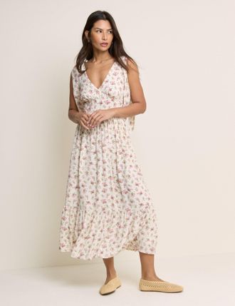 Nobody's Child White Floral Coen Midi Dress