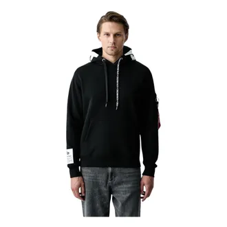 Alpha Industries Hoodies & sweatvesten, Heren, Zwart, L, Katoen, Alpha Hoodie