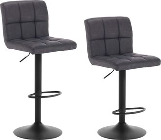 Woltu 2pz Sgabelli Da Bar Ecopelle Vintage Sedia Per Cucina Girevole Regolabile Antracite - Woltu