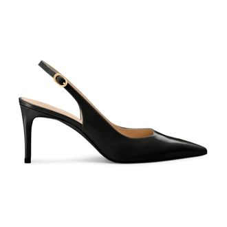 Stuart Weitzman Power Slingback Pump 75 - Dames - Schoenen - Zwart - Maat: 40 1/2 EU Leer