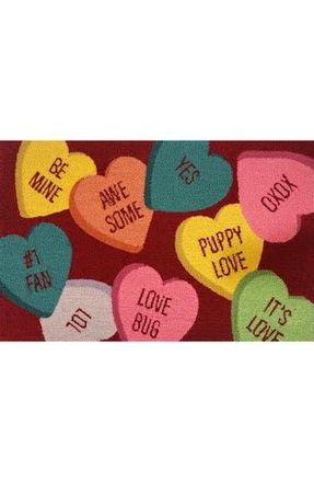 R16 Home Conversation Hearts Indoor/Outdoor Doormat in Red Multi at Nordstrom Rack, Size 24X36 Ft