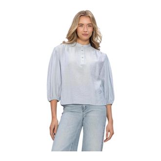 Minus Overhemden, Dames, Blauw, L, Linnen, Msoriana Blouse