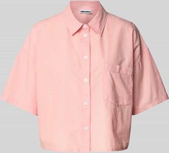 Review Boxy Fit Hemdbluse mit Brusttasche in Rosa, Gr&ouml;&szlig;e XS