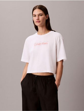 Calvin Klein Calvin Klein Womens Commuter Boxy Cropped T-Shirt - Open White - XL