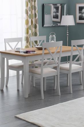 Julian Bowen Davenport Rectangular 4-6 Seater Dining Table in Grey