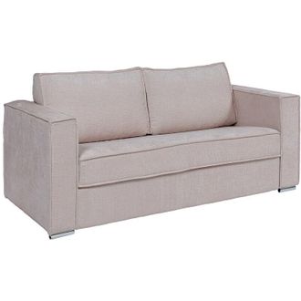 Vente-Unique Vente-unique - Divano letto 3 posti a ribalta Letto con doghe larghe 140cm Mater. 14cm in Tess. testurizzato Tortora - loreto