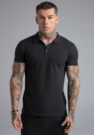 Siksilk Polo Negro para Hombres XXL