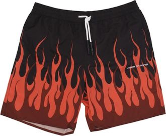 Vision Of Super Dubbele Vlammen Zwemkleding Zwart/Rood - Heren - Strandmode - Veelkleurig - XL - Badmode