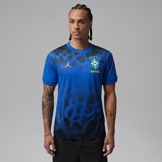 Nike Jordan Mens Brazil Academy Pro Jordan Dri-FIT Soccer Short-Sleeve Pre-Match Top in Blue | IH1659-405