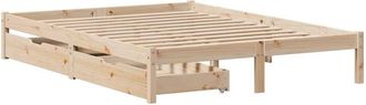 vidaXL Bed Frame without Mattress 140x190 cm Solid Wood Pine Vidaxl