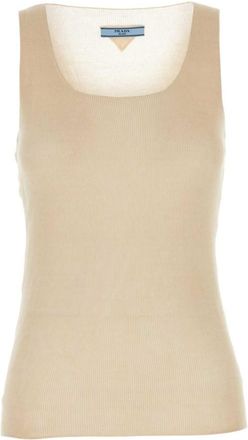 Prada Sand Cotton Tank Top