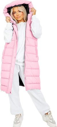 Generic Dolce Fashion Womens Gilet Jackets - Ladies Lightweight Long Body Warmer, Water Resistant Sleeveless Padded Jacket - Suitable for Light Rain, Winter L