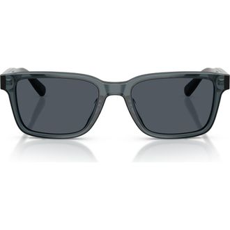 Brooks Brothers 53mm Rectangular Sunglasses in Milky Blue /Blue Grey at Nordstrom