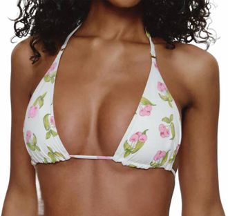 Frankies Bikinis Grace Beaded Bikini Top In Cherry Picked