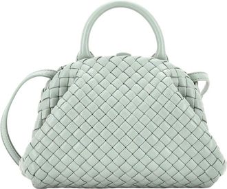 Bottega Veneta Green Intrecciato Leather Padded Handle Tote Mini (Authentic Pre-Loved)