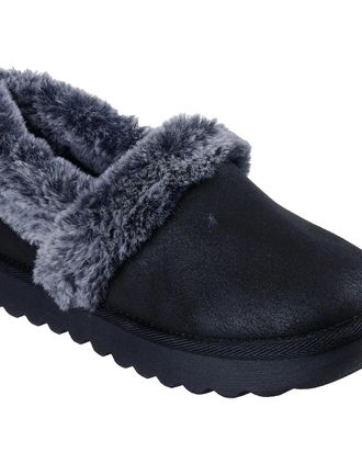 Skechers Womens Skechers Cozy Up Synthetic Womens Black Slippers - Size: 8