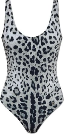 Dolce & Gabbana Badpak met dierenprint - Dames - Badpakken - Grijs - L - Badmode
