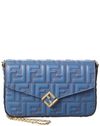 Fendi Fendi Ff Diamonds Leather Wallet On Chain