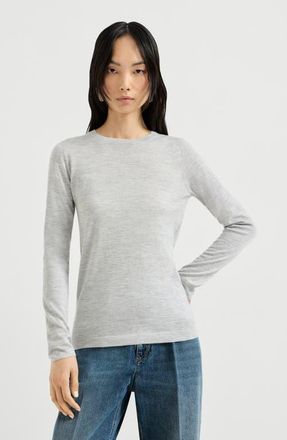 Brunello Cucinelli Cashmere and silk sweater in Light Grey at Nordstrom, Size Xx-Large Eu