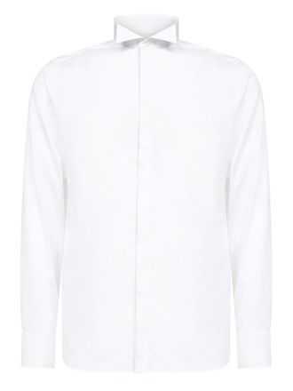 D4.0 button placket wing collar shirt - men - Cotton - 40 - White
