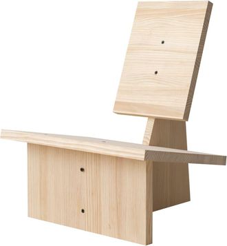 Naan Furniture Butaca de pino macizo natural 60 cm sin barnizar