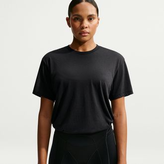 Nike Womens SKIMS Performance Cotton Blend Oversized Short-Sleeve Top in Black | IW1149-054