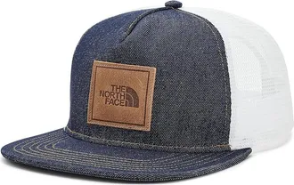 The North Face Half Dome Trucker Traditional Hats Denim/Leather Patch, Canvas/Cotton/Leather