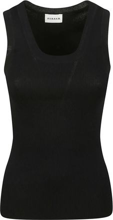 P.A.R.O.S.H. Cipria 26 Tank Top - Dames - Tops zonder mouwen - Zwart - S - Katoen - Tops
