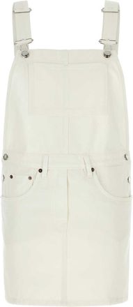 Prada Witte Denim Overalls Jurk