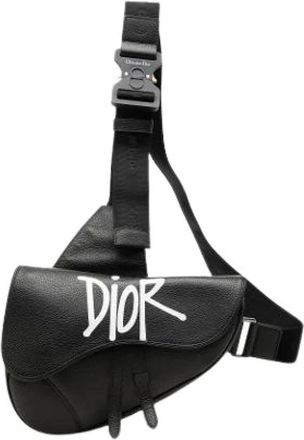 Dior Pre-owned Saddle - Dames - Vintage Schoudertas - Zwart - ONE Size - Leer - Vintage