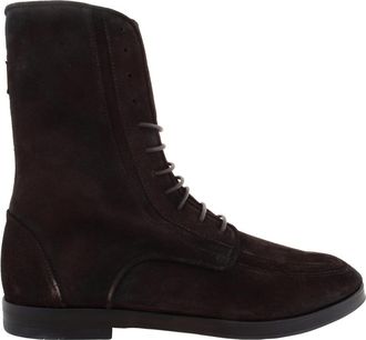 Ferragamo Debby Suede Lace-Up Boots, Size 9 C