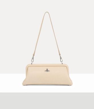 Vivienne Westwood Jane Frame Purse Supple Leather Cream-dark-silver