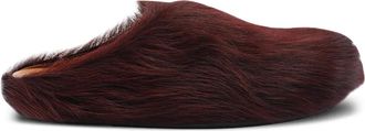 Marni Fussett muiltjes met kalfshaar - Rood