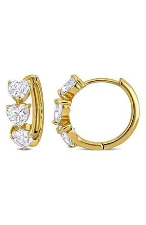 Delmar Semiprecious Stone Heart Hoop Earrings in White at Nordstrom Rack