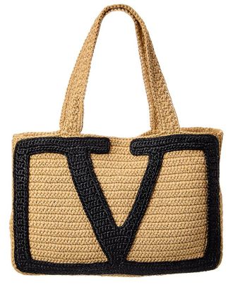 Valentino Viva Large Raffia Tote
