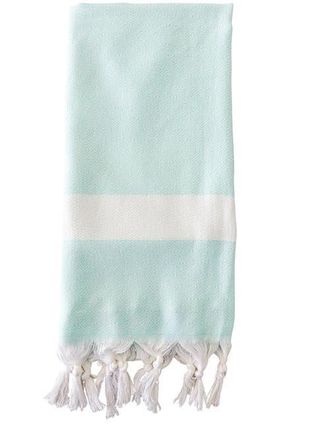 Anaya with Love Charleston Stripe Turkish Cotton Beach Towel in Aqua at Nordstrom