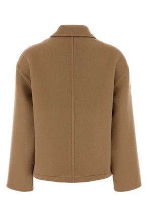 Gucci Womens Camel Wool Blend Jacket Beige Giubbini
