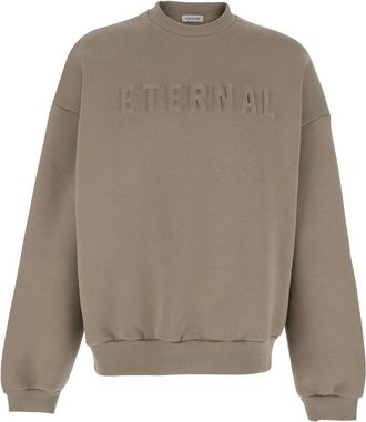 Fear of God eternal Beige Crewneck T-shirt With Dropped Shoulders And Tonal Embroidery On The Front In Cotton Blend Man