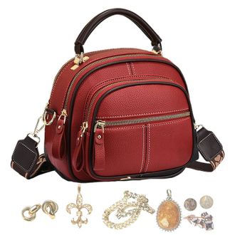 Generic Leather Shoulder Bag - Brown Multifunctional Shoulder Bag, Large Travel Bag, Fashionable Handbag, Soft Leather with Multiple Compartments, Daily Tote 