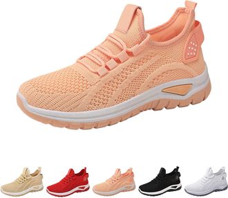 Generic Slip On Walking Trainers Shoes for Women Size 7.5 Mesh Breathable Fitness Shoes Casual Orthopedic Sneakers Ladies Outdoor Non Slip Comfortable Lightwe