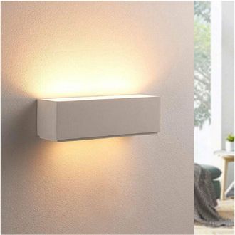 Trade Shop Trade Shop Traesio - Trade Shop - Applique Parete In Gesso Rettangolare Doppia Emissione E14 Verniciabile Ip20 E06