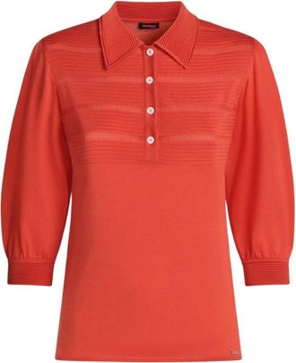 Kiton Zijden poloshirt - Dames - Polos - Rood - XS - Tops
