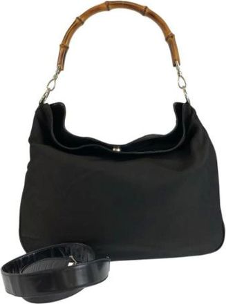 Gucci Pre-owned Bamboo Nylon 2way Bag - - Pre-owned - Donna - Nero - ONE SIZE