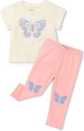 Hatley Kids Butterfly T-Shirt & Leggings Set in Natural at Nordstrom, Size 18-24M