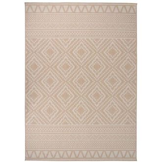 vidaXL Alfombra De Exterior De Tejido Plano Rayas Marrones 120x170 Cm Vidaxl