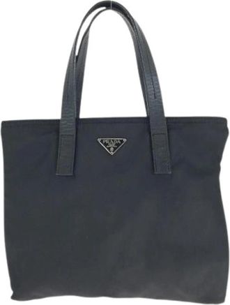 Prada Pre-owned Tessuto Nylon Leather Handbag - Dames - Vintage Shopper - Zwart - ONE Size - Nylon - Vintage