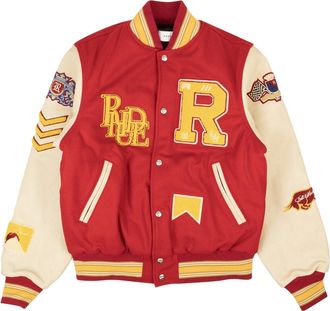 Rhude Red Cotton Bull Market Varsity Jacket