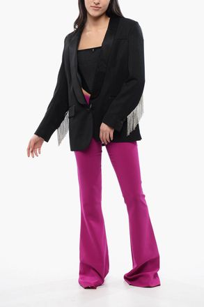 Dsquared2 Blazer in Misto Lana CRYSTAL FRINGED con Rever a Scialle Dsquared2
